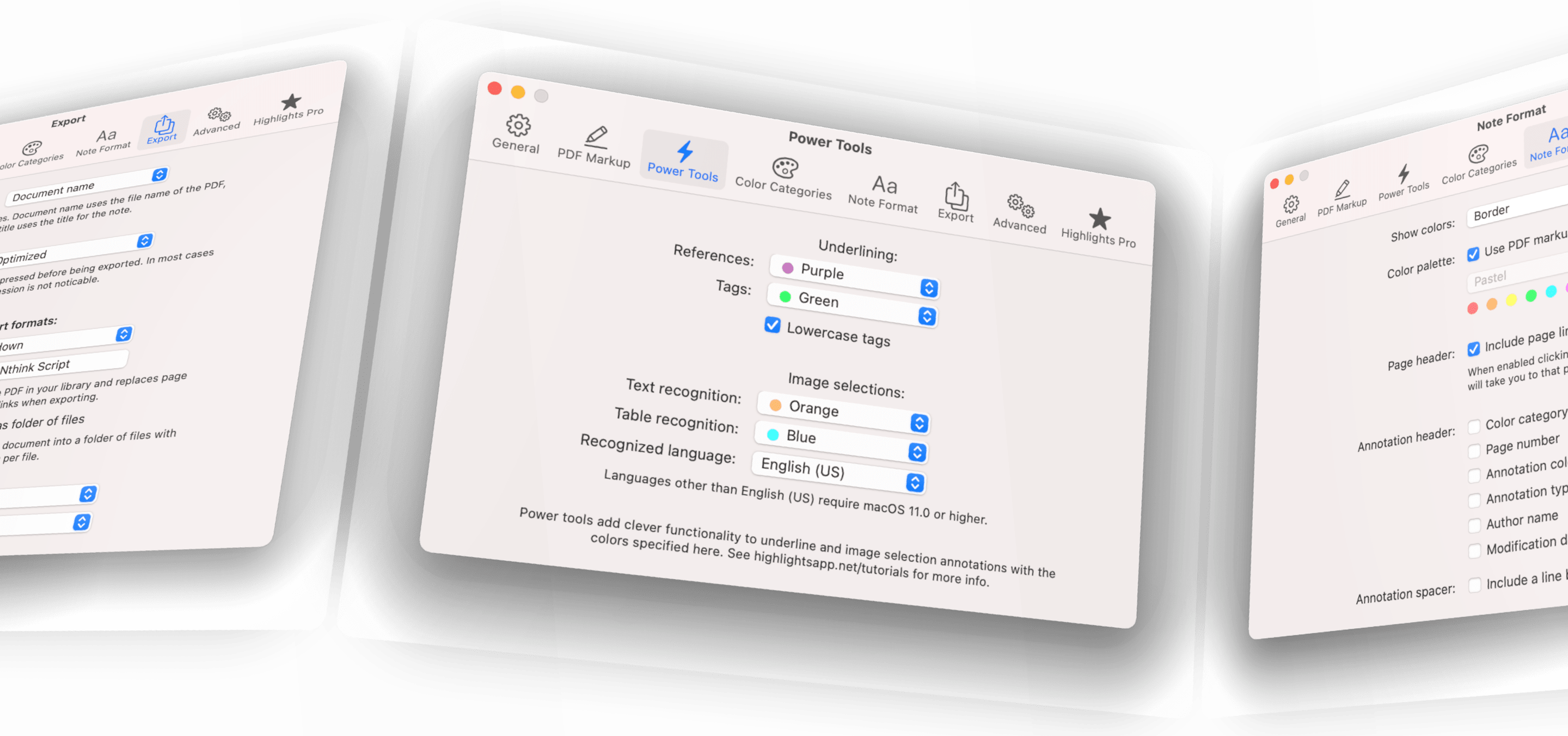 The new preferences panes